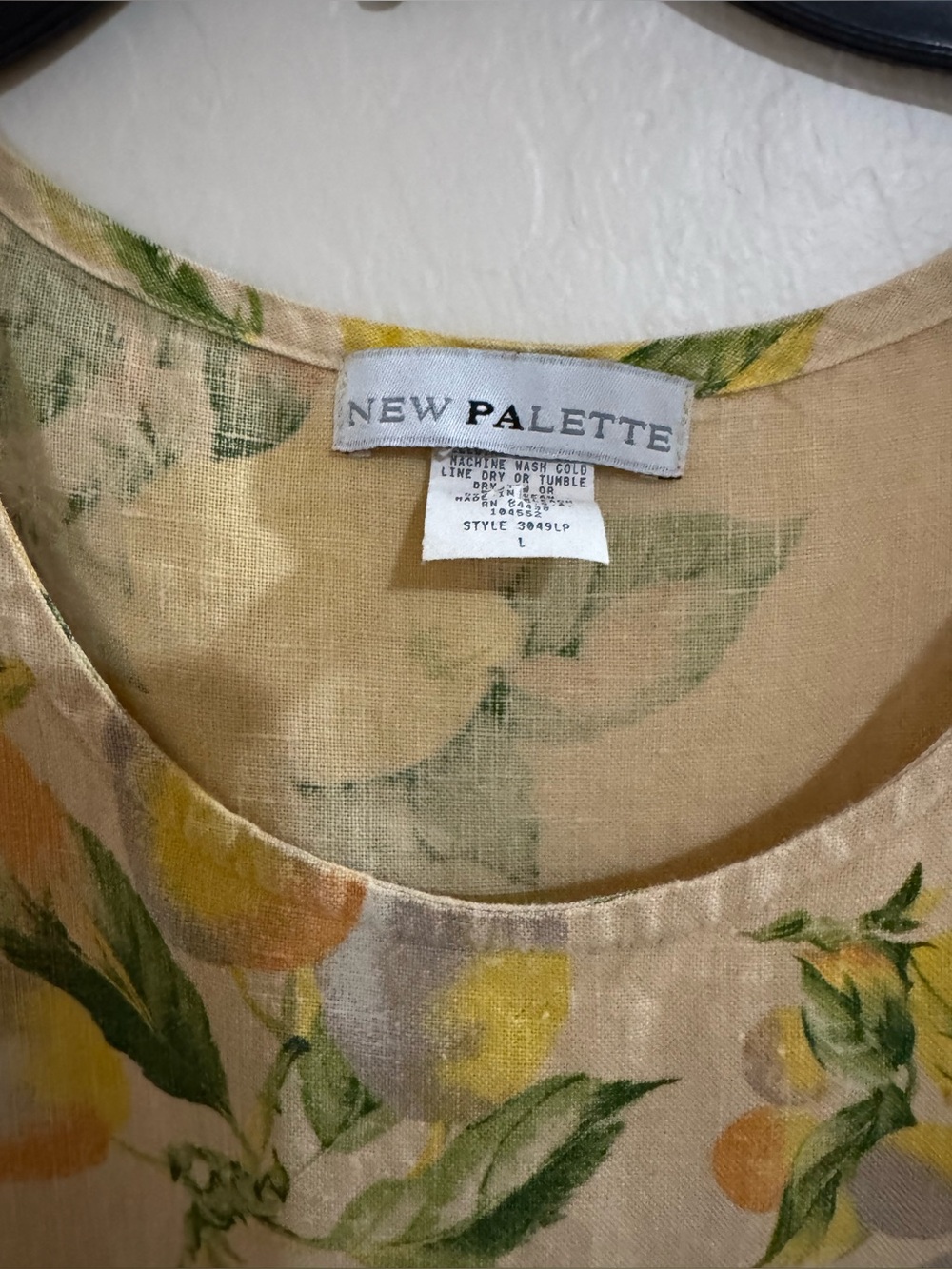 Sleeveless 100% linen Lemon Print Mini Dress size L - Picture 2 of 4